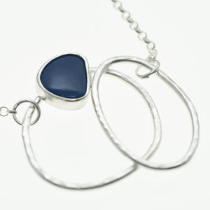 One of a Kind - Marine Blue Pebble Necklace