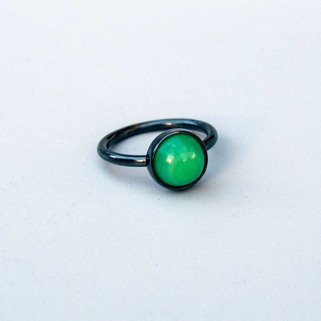 Shore Collection Round Milk Sea Glass Ring