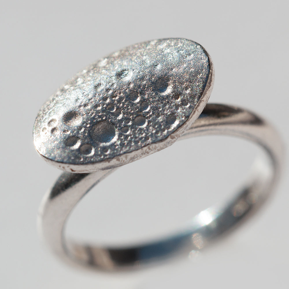 Silver Weathered Pebble Ring