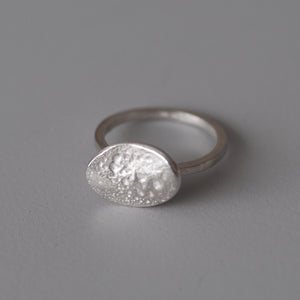 Silver Weathered Pebble Ring