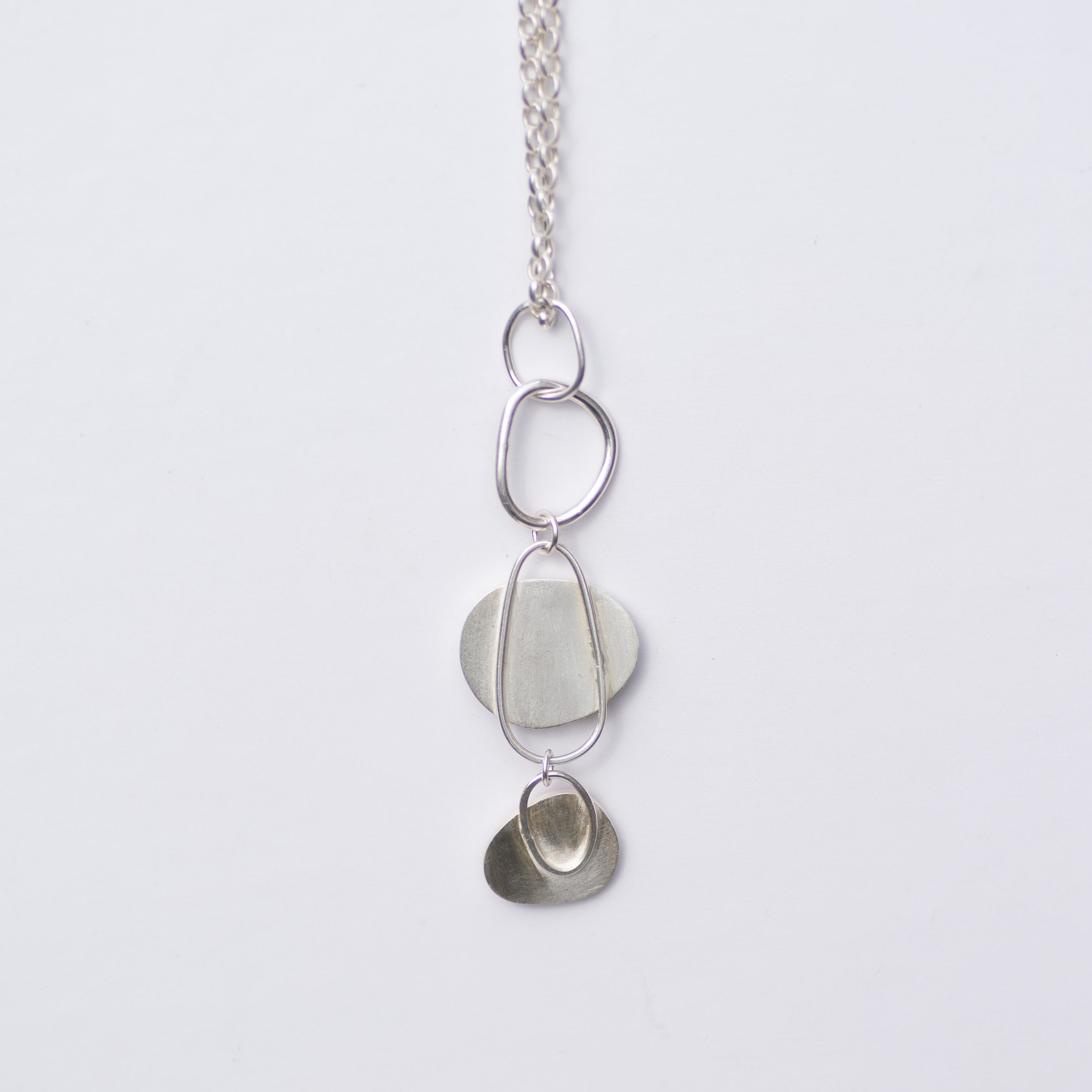 Trio Pebble Milk Sea Glass Long Necklace