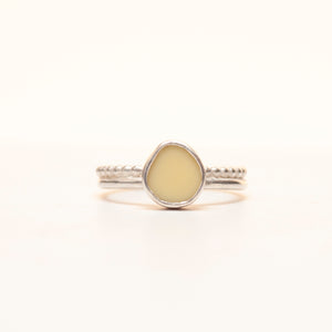 Tidal Collection - Pebble Ring with Duo Pearl & Plain Band