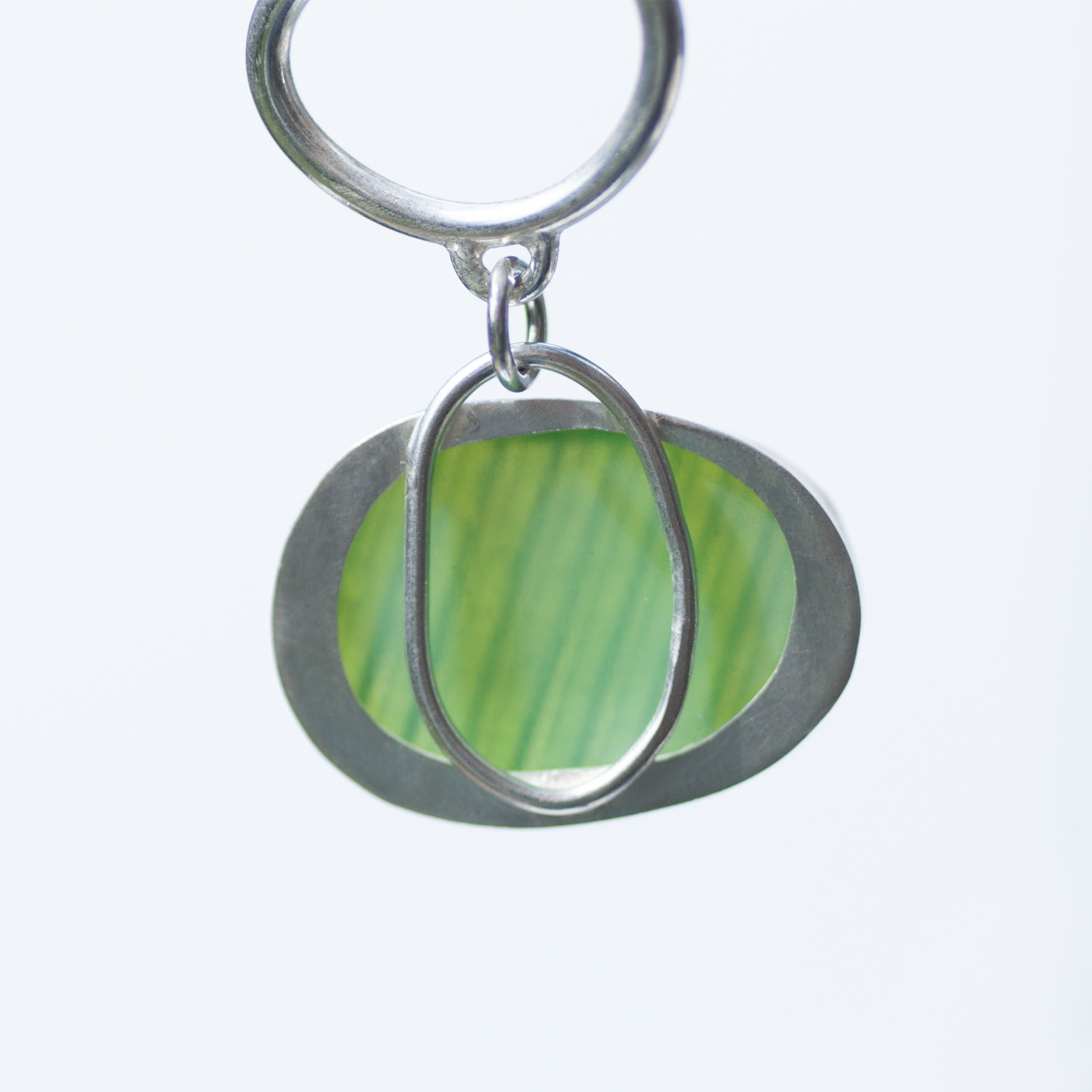 Pebble Collection Trio necklace - Lime Green Milk Sea Glass